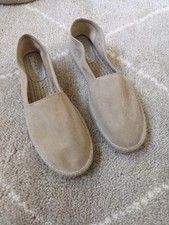 2 Espadrilles Barcelona Mens Light Beige Suede Espadrilles Size 44 /9.5 RRP €189