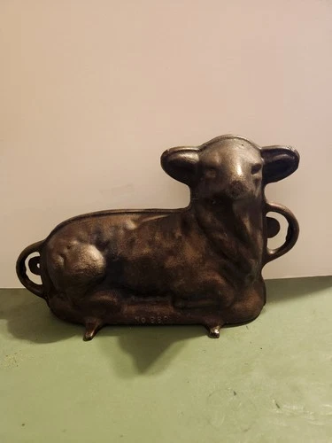 Vintage Griswold Cast Iron Lamb Cake Mold ~ 2 Piece