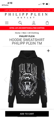 Philipp Plein Hoodie Sweatshirt - XL