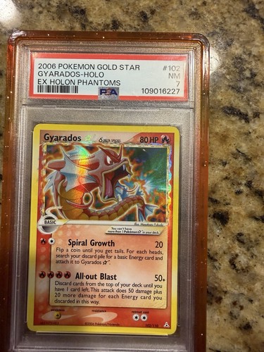 Pokémon Gold Star Gyarados Holo EX Holon Phantoms 102/110 PSA 7 Ultra Rare