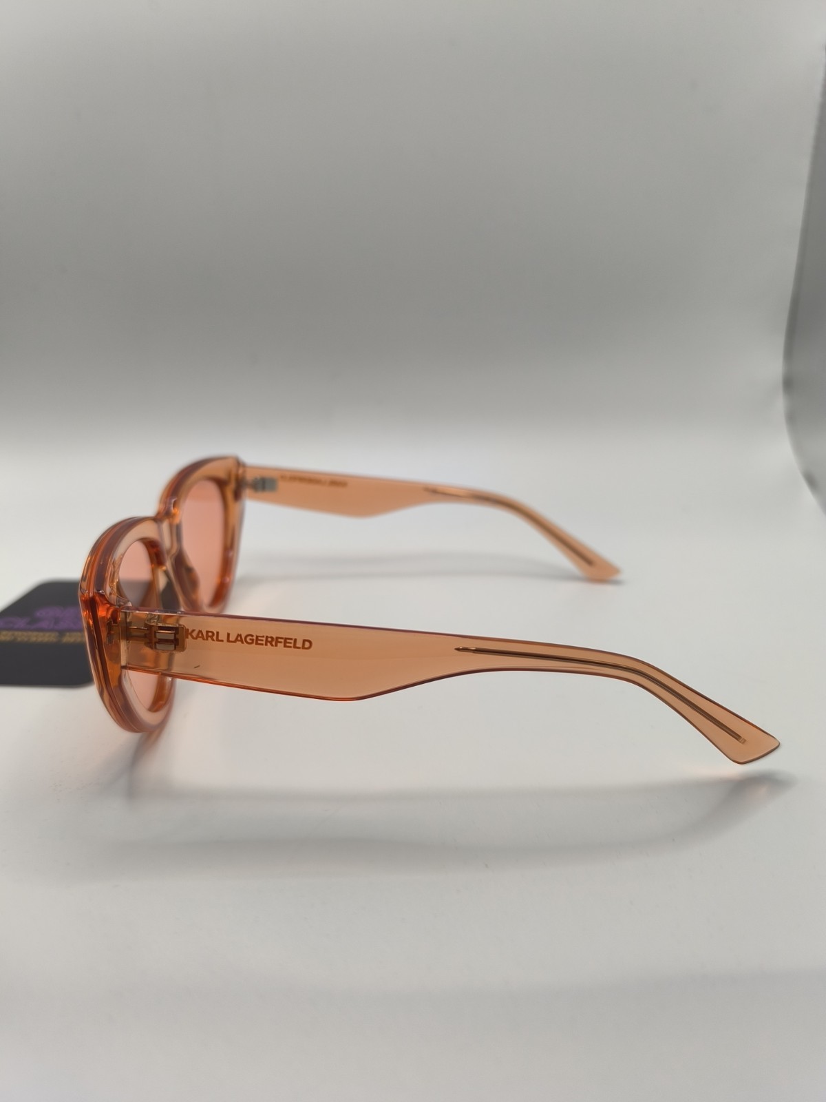 Brand New Karl Lagerfeld Orange Translucent Sunglasses With Soft Case image 3