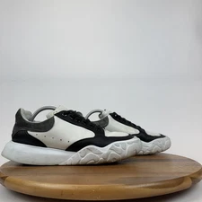 Mens Alexander McQueen Court White Leather Lace Up Trainers Sneakers Size EU 43