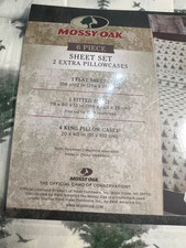 NWT Mossy Oak Queen Size 6 Piece Sheet Set Pine Trees