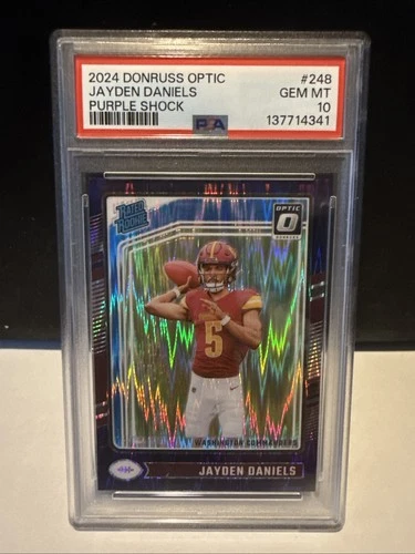 2024 Panini Donruss Optic - Rated Rookie Jayden Daniels Purple Shock PSA 10 🔥🔥