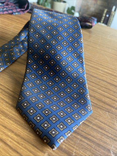 Vintage HARRODS MICKELSONS Gentleman's SILK TIE-8cm Wide- 143cm Long