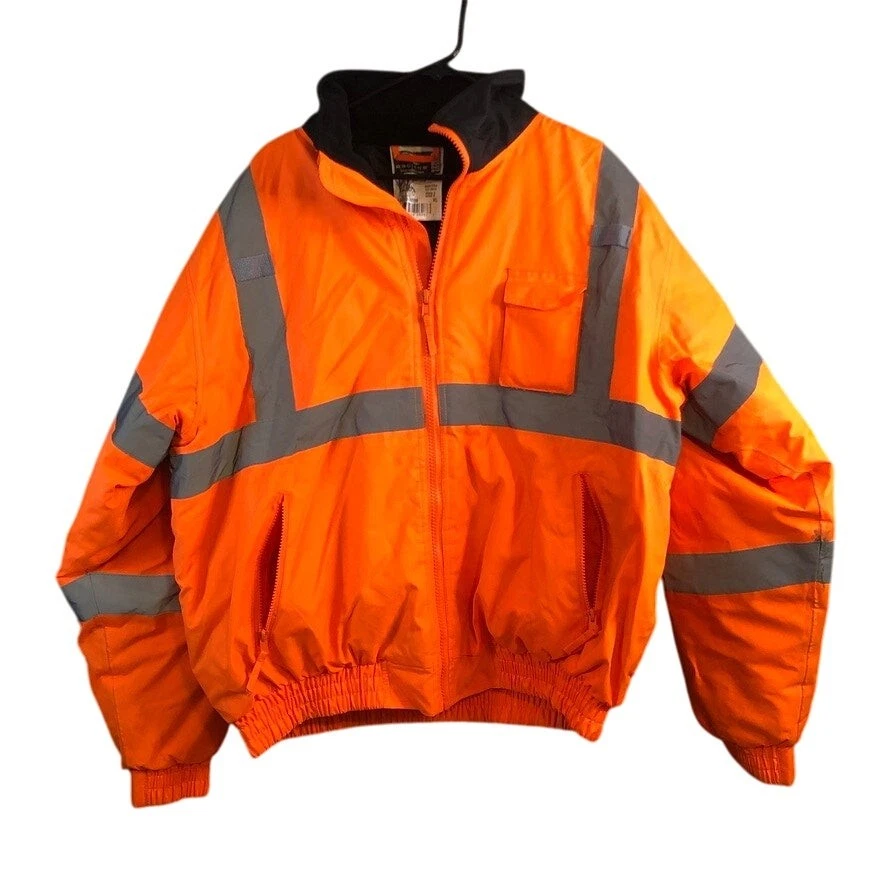 Radians Mens Jacket Orange Weather Proof Construction Workwear Bomber XL - product detail image 1