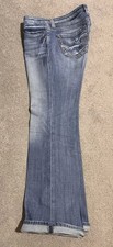 Big Star Jeans Womens 30L Blue Maddie Bootcut Mid Rise Flare Denim Distressed