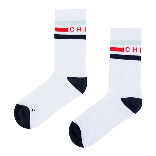CHPT3 UK 8-11 Calcetines Tubo Algodón Blanco con Rayas Azules, Rojas y Azul Marino (5 Pares) - Imagen 5 de 5