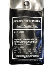 Craftsman USA Super-tuff 10-Piece SAE Combination Ignition Wrench Set 9_43441