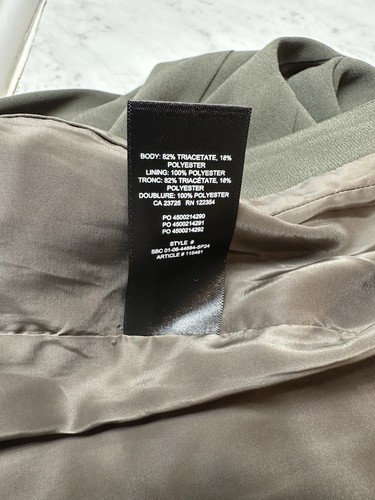 Aritzia Babaton Exalt Olive Green Midi Dress Size 00 Sheath Slit Career - Picture 6 of 6