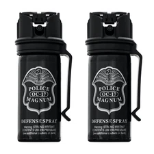 Police Magnum Pepper Spray 2 PCK 2oz Stream Flip Top Belt Clip Self Defense OC 