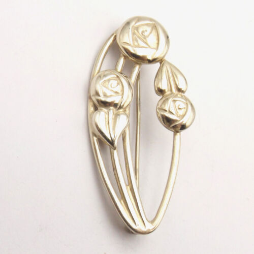 Vintage sterling silver brooch Mackintosh Glasgow Rose shape Historic Originals - 第 3/7 張圖片