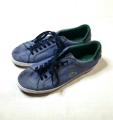 Lacoste Canvas Boat Shoes Casual Blue Sneakers Mens Size 11