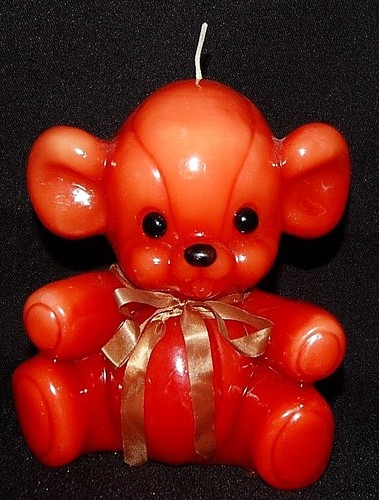 Vela de oso de peluche marrón canela 7" de alto  - Imagen 1 de 7