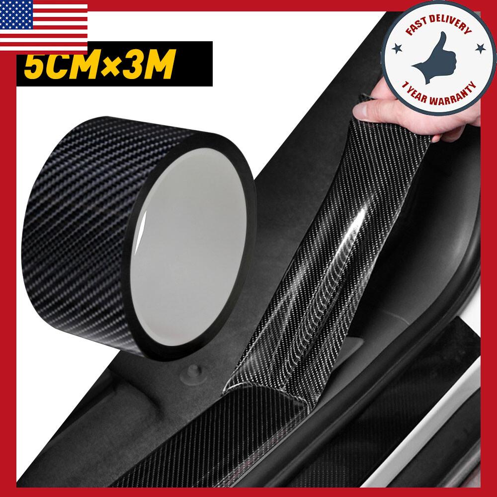Carbon Fiber Car Door Sill Protector Anti-Scratch Scuff Guard Strip