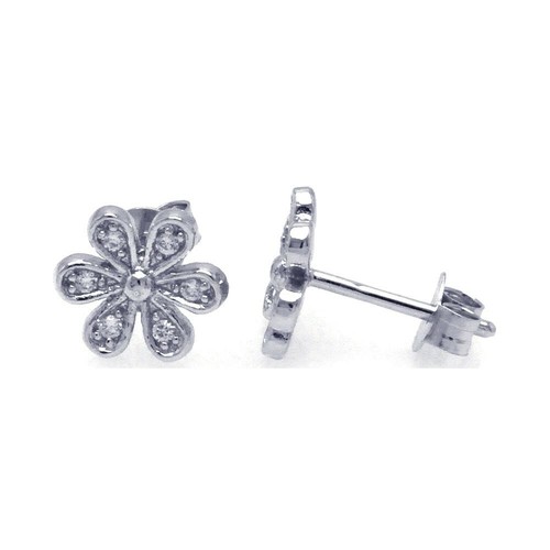 Argento Sterling Piccolo Lucido Cz Nord Pole Stella Borchie