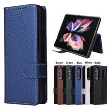For Samsung Z Fold 7 6 5 4 3 Magnetic Leather Flip Card Wallet Case W / Pen Slot