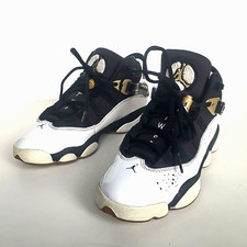 Nike Air Jordan 6 RINGS GS Black Gold 323399-100 Men/Boys Sz 5Y / Women Sz 6.5