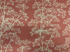 Hedgerow Cow Parsley Fabric Gallery Red Linen Curtain Blind Upholstery Material