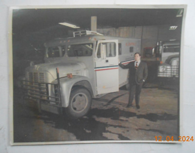 Vintage E.J. Burke Armored car truck photo Buffalo New York Policeman NY