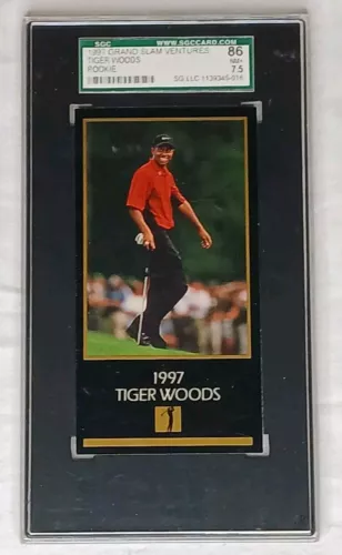 1997-99 Grand Slam Ventures Tiger Woods Rookie Card RC SGC 86 7.5 SEE PICS READ