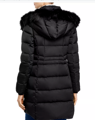 Tahari Faux-Fur-Trim Down Puffer Coat 