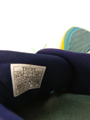 Asics Running Shoe Womens 7 Dynaflyte Sneaker Aquarium Sun Indigo