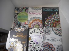 Lot of 6 Adult Coloring Books Stress Relief - 4 Mandalas -Tranquility - Patterns