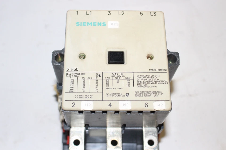 Siemens 3TF50 performances Protège 600V - Photo 2/4