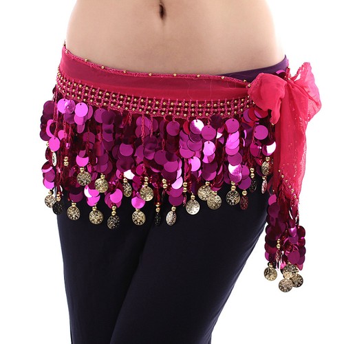 CINTURÓN DE MONEDA DANZA DEL VIENTRE TOALLA DE CADERA BELLY DANCE SCARF PAÑUELO DE BAILE DE CARNAVAL ORIENTAL - Imagen 8 de 11