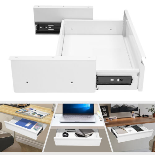 Under Desk Drawer Hidden Fixing Desktop Organizer Slide Out Table Tray Office