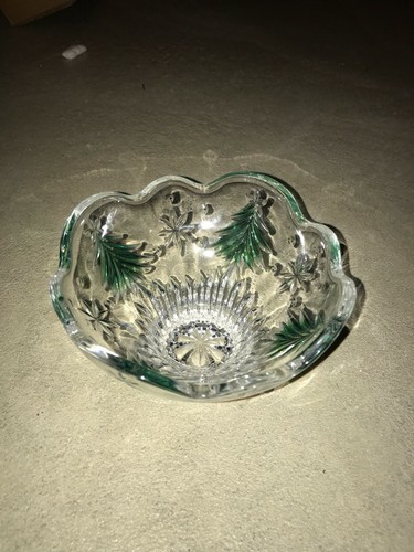 VINTAGE Lenox crystal glass christmas tree bowl - 3.5" x 6"