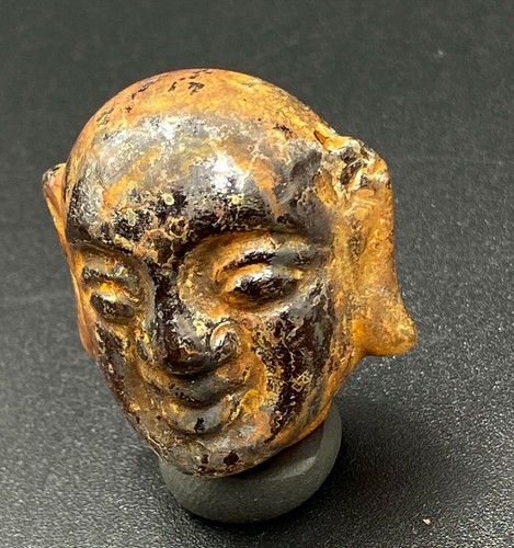 Vintage Antique Style South East Asian Amulet Glass Head Figure Pendant - Picture 10 of 12