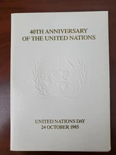 United Nations 1985 UNITED NATIONS DAY FDC FOLDER WITH STAMPS and Souvenir Sheet