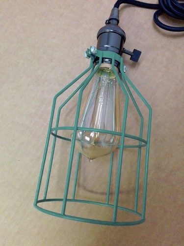 NEW Brass Lampholder BLACK TWISTED Cord Ceiling Pendant Edison Light Bulb Cage - Picture 30 of 34