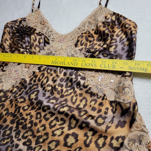 BISOU BISOU MICHELE BOHOT Leopard Print Top Jewels Ruffle Lingerie Size 12 - Picture 6 of 10