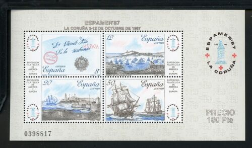 Spain - "SHIPS ~ MARITIME MAIL ~ ESPAMER '87" MNH MS 1987 ! - Picture 1 of 2