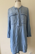 J Crew Drapey Chambray Shirtdress Denim Dress Size S B9841 $98