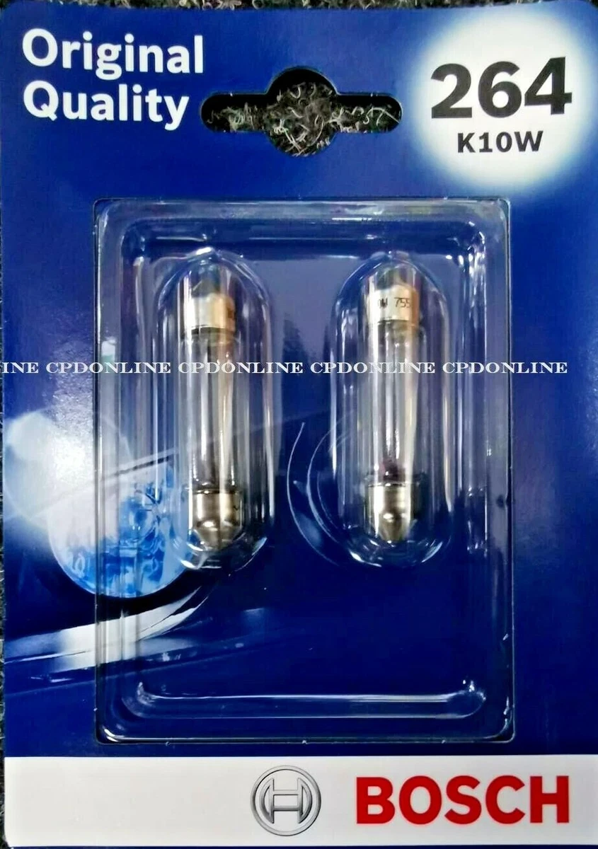 BOSCH FESTOON BULB BULBS 264 12V 10W K10W TORPEDO 265 TWIN PACK CLEAR PAIR  42mm