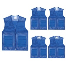 5 PACK Adult Mesh Volunteer Vest Activity Team Supermarket Vest With Pocket