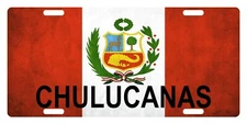 Peru Flag License Plate Patriotic Peruvian Emblem Chulucanas