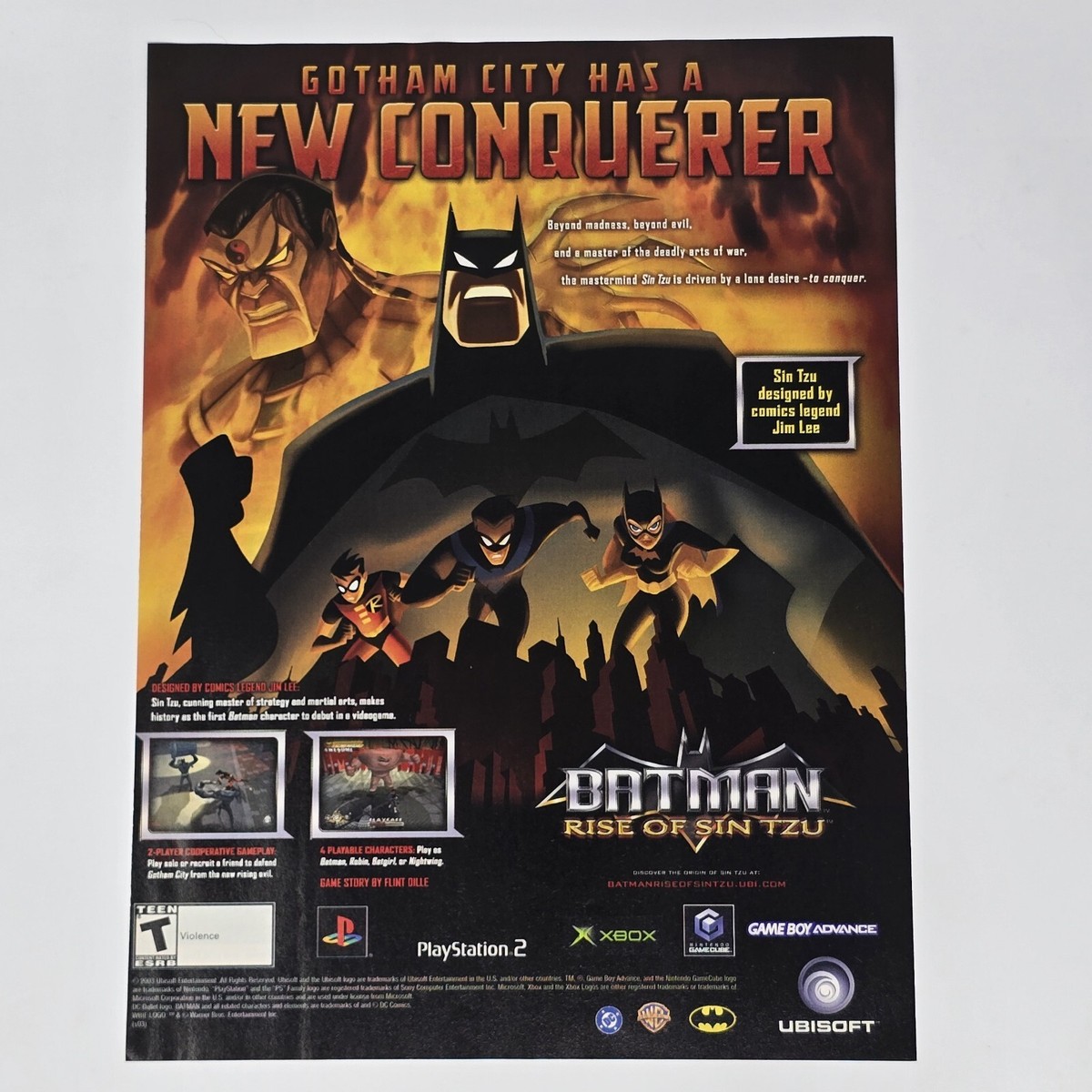Batman Rise of Sin Tzu PS2 Xbox GameCube GameBoy Print Ad/Poster