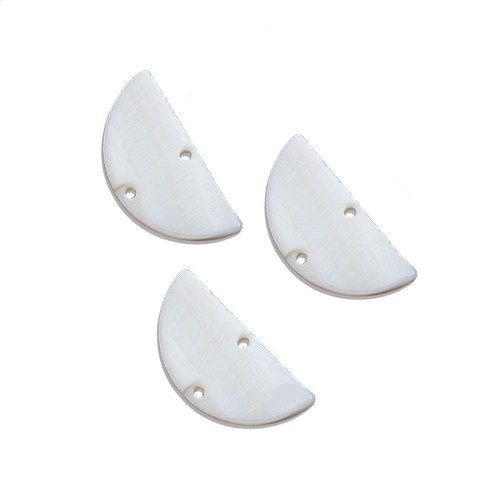 10Pcs Cream Color Natural Shell Half Round Charm Connectors Pendants Jewelry DIY - Picture 3 of 6