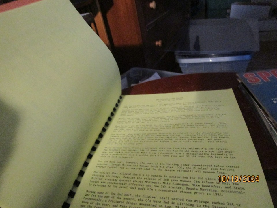 1984 Baltimore Orioles Japan Tour Baseball Media Guide eBay