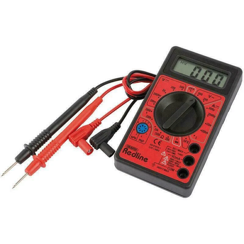 Draper 82772 Digital AC DC Multimeter Voltmeter Circuit Tester + Test Leads
