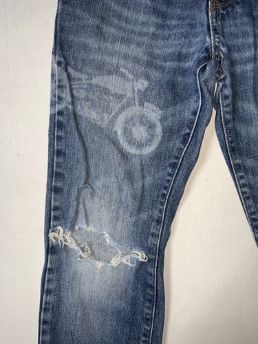 Preowned- The Childrens Place Distressed Straight Denim Jeans Boys (Size 8) - Picture 3 of 7