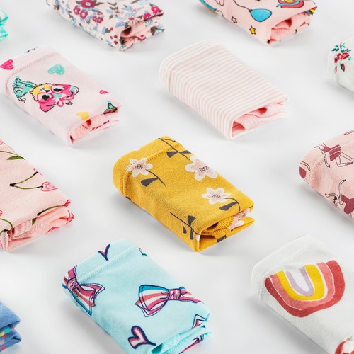 6Pack Toddler Girls Cotton Brief Underwear Cute Printed Panties Assorted Colors - Picture 12 of 21