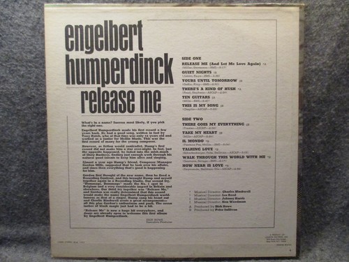 33 RPM LP Record Engelbert Humperdinck Release Me London Records XPAS 71012 - Imagen 3 de 3