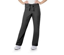 ScrubZone Healthcare Medical 2-Pocket Drawstring Scrub, Black, Size Petite XS