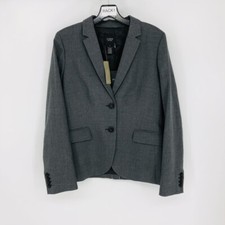 J. Crew Super 120s Gray 100 Wool Long Sleeve Single Breasted Fitted Blazer Sz 8